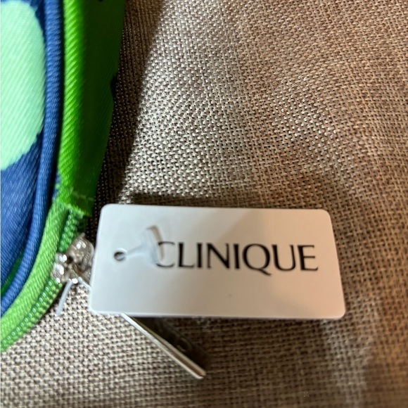 CLINIQUE x Kate Spade Navy Green Makeup Cosmetic Bag, Travel Pouch - Picture 6 of 9